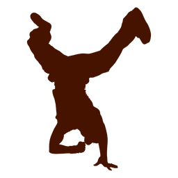 Bailarín de break dance silueta 2 Diseño PNG