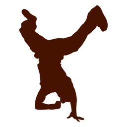 Male dancer break dance silhouette 2 PNG Design