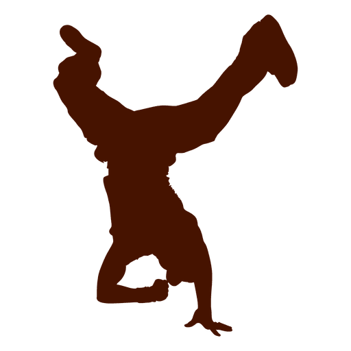 Male dancer break dance silhouette 2 PNG Design