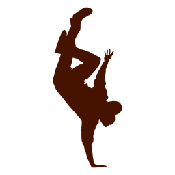 Männlicher Tänzer Breakdance Silhouette 4 PNG-Design