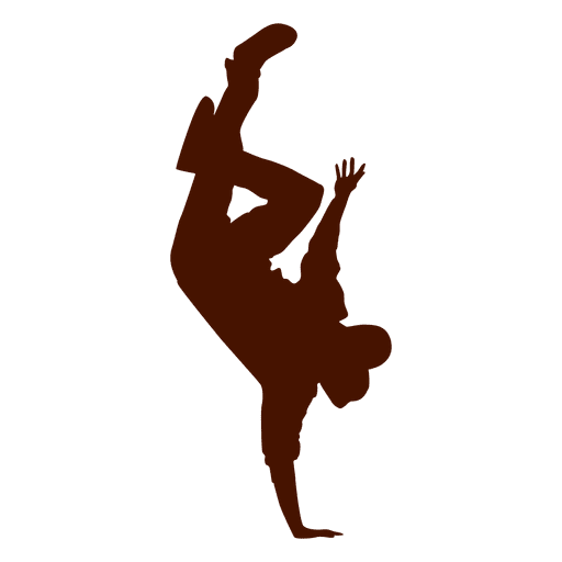 Männlicher Tänzer Breakdance Silhouette 4 PNG-Design