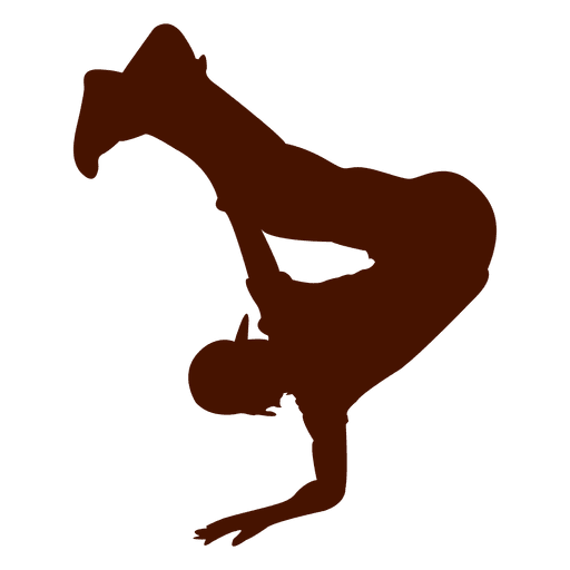 Bailarín de break dance silueta 5 Diseño PNG