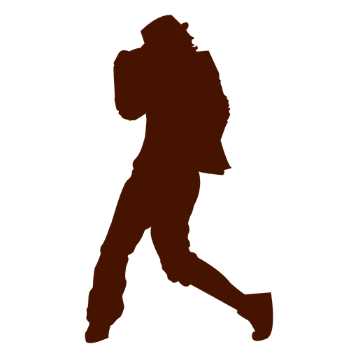 Hombre bailando silueta en rojo Diseño PNG