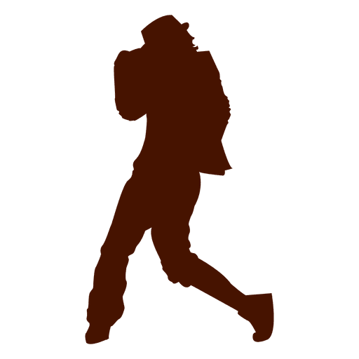 Man dancing silhouette in red PNG Design
