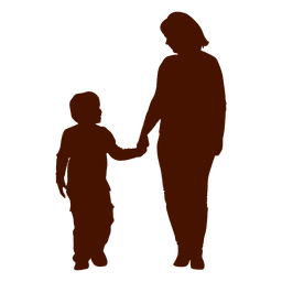 Mãe segurando a silhueta da criança Desenho PNG