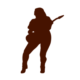 Musik-Mädchen das Gitarrensilhouette spielt PNG-Design