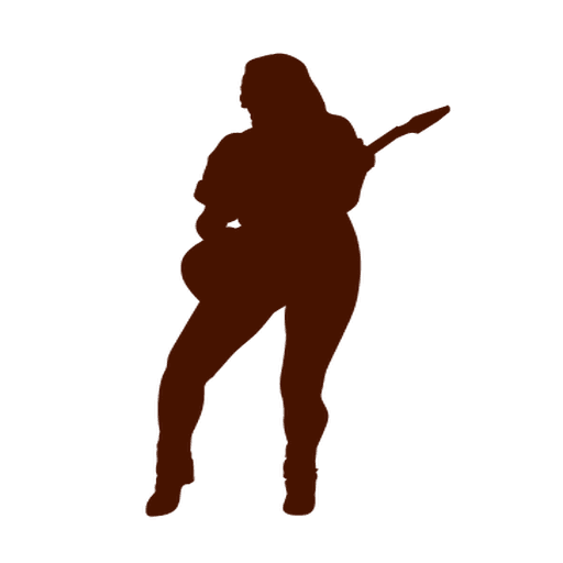 Music Girl playing guitar  silhouette PNG Design