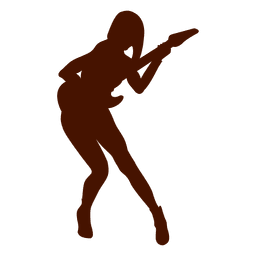 Silhueta do músico de guitarra musical em vermelho Desenho PNG