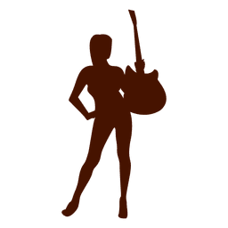 Música segurando a silhueta do guitarrista Desenho PNG