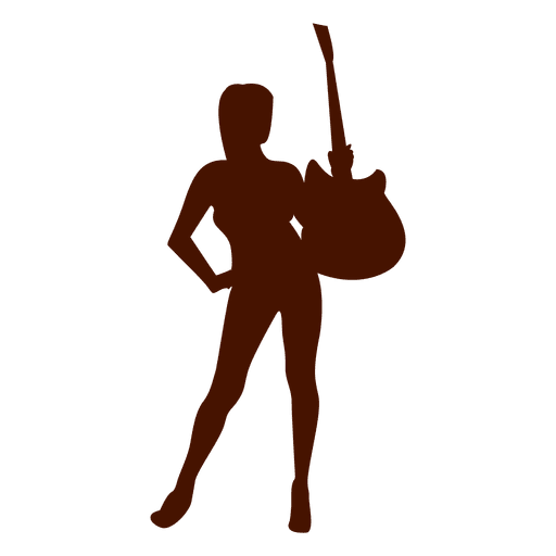 Music holding guitar musician silhouette PNG Design