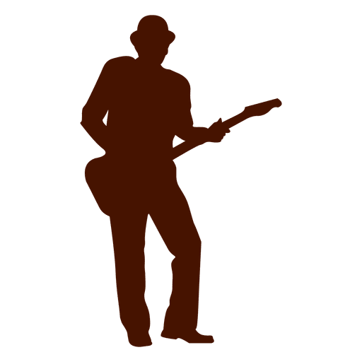 Music guitar silhouette PNG Design