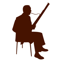 Silueta de músico de instrumento musical Diseño PNG