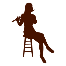 Silhueta de flauta de músico Desenho PNG
