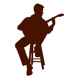 Silhueta do guitarrista sentado Desenho PNG