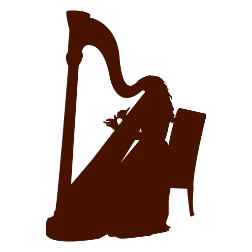 Musiker Musikinstrument Harfe Silhouette PNG-Design