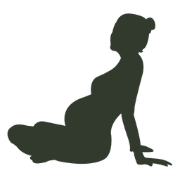 Schwangere Frau Silhouette zurück strecken PNG-Design