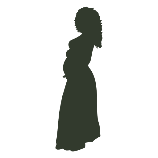 Download Pregnant woman silhouette curly - Transparent PNG & SVG vector file