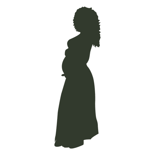 Silhouette der schwangeren Frau lockig PNG-Design