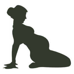 Pregnant woman silhouette gymnastic PNG Design