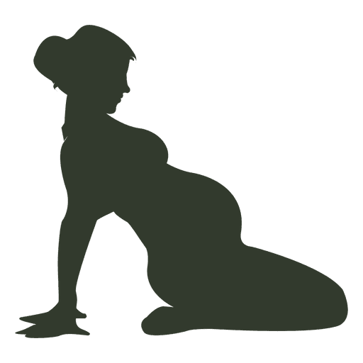 Pregnant woman silhouette gymnastic