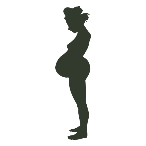 Mujer embarazada silueta desnudo