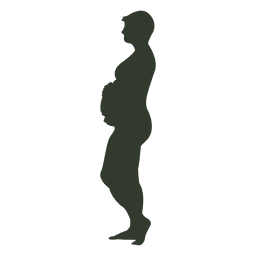 Cabelo curto com silhueta de mulher grávida Desenho PNG
