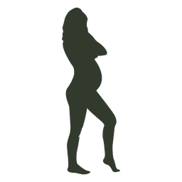 Pregnant woman silhouette standing PNG Design