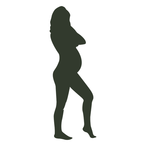 Mujer embarazada silueta posición Diseño PNG
