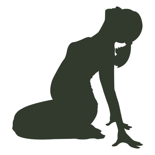 Pregnant woman silhouette streching PNG Design