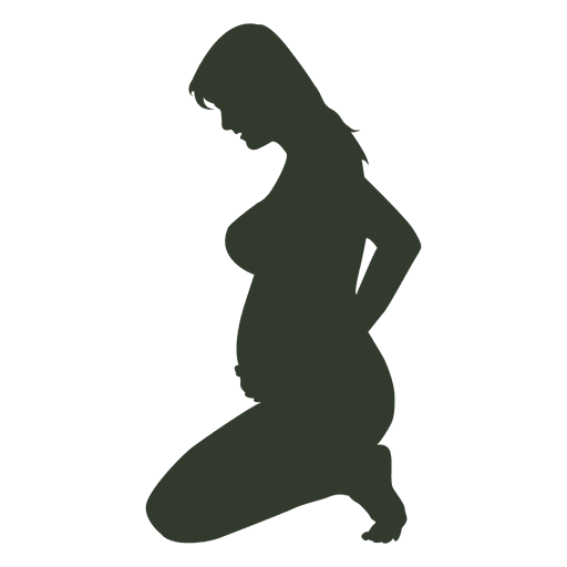 Silueta de mujer embarazada pegada Diseño PNG