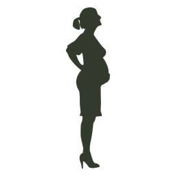 Silhueta de mulher grávida tocando a barriga Desenho PNG