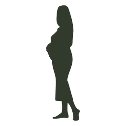 Pregnant woman silhouette touching womb PNG Design