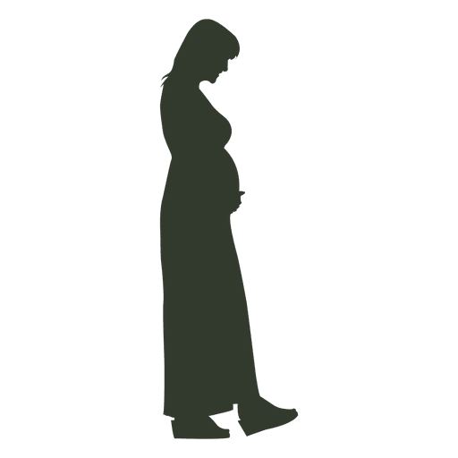 Silueta de mujer embarazada caminando Diseño PNG