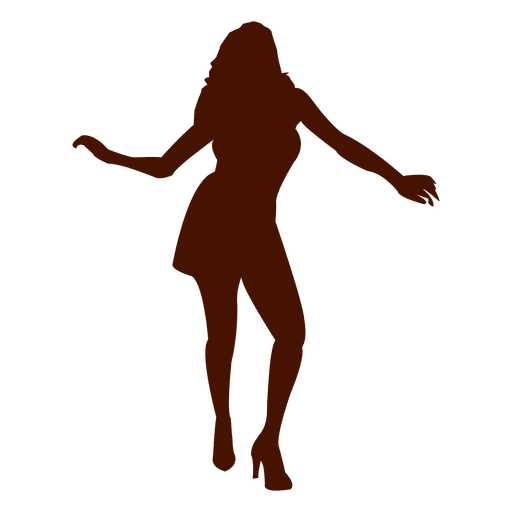 Mujer bailando silueta 10 Diseño PNG