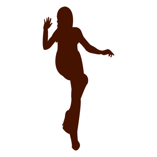 Mujer bailando silueta 7 Diseño PNG