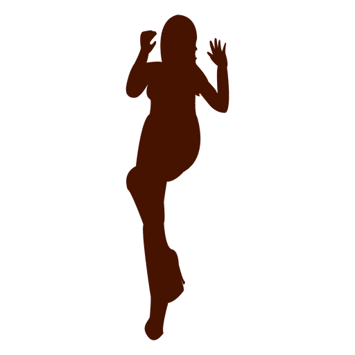 Mujer bailando silueta 8 Diseño PNG