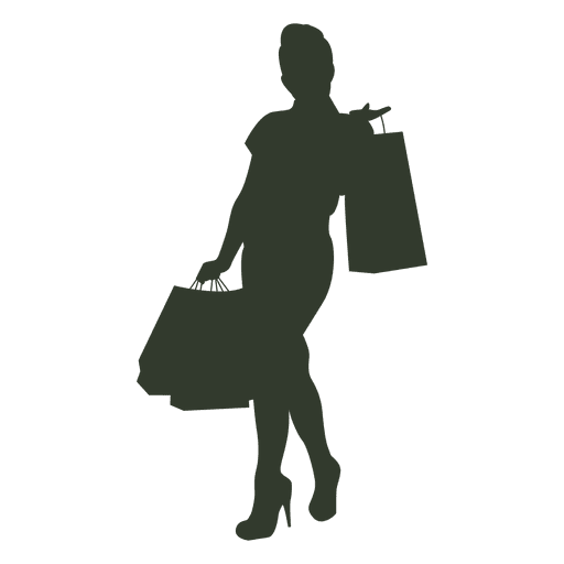 Sacos de compras de mulher carregando Desenho PNG