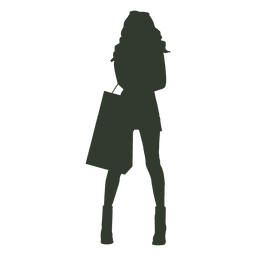 Fraueneinkaufstaschen lockig PNG-Design