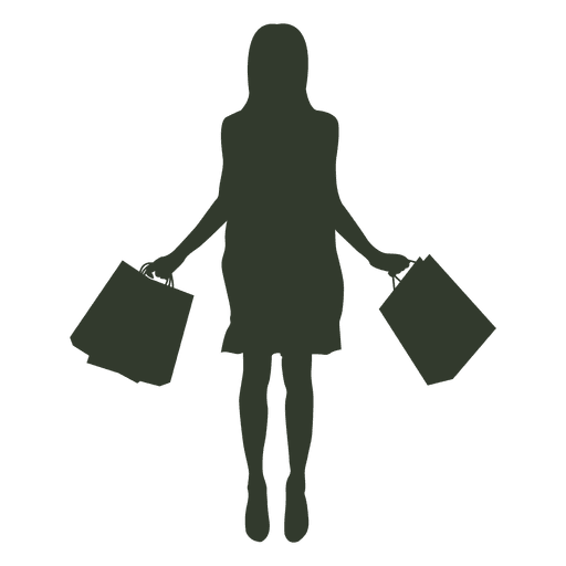 Mujer bolsas de compras en cada mano Diseño PNG