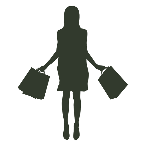 Sacos de compras femininos em cada mão Desenho PNG