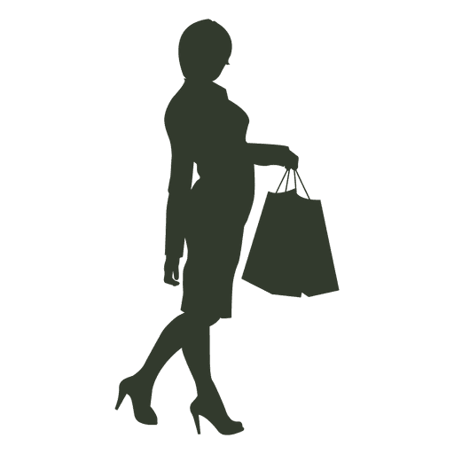 Download Woman shopping bags flirting - Transparent PNG & SVG vector file