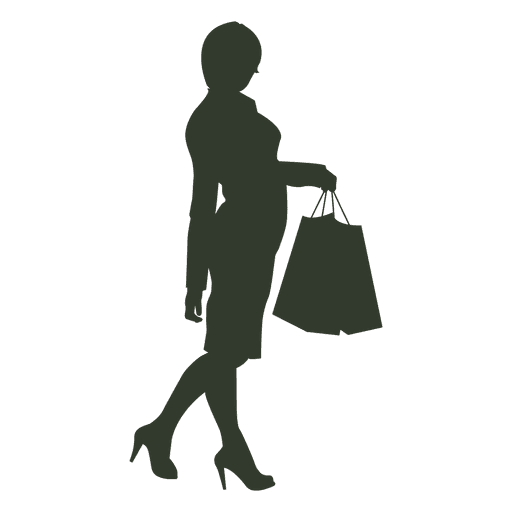Woman shopping bags flirting PNG Design