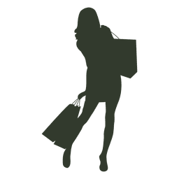 Woman shopping bags gesture PNG Design