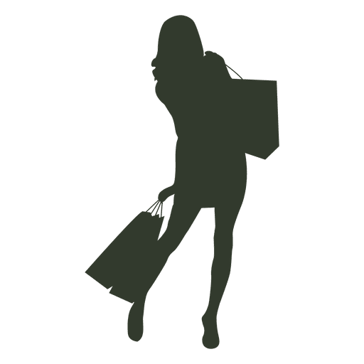 Woman shopping bags gesture PNG Design