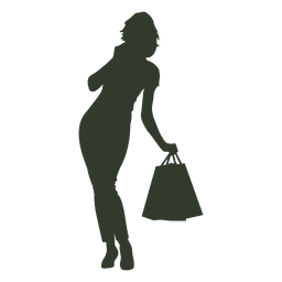 Woman Shopping Bags On Phone PNG & SVG Design For T-Shirts