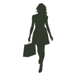 Mujer bolsas de compras una mano Diseño PNG