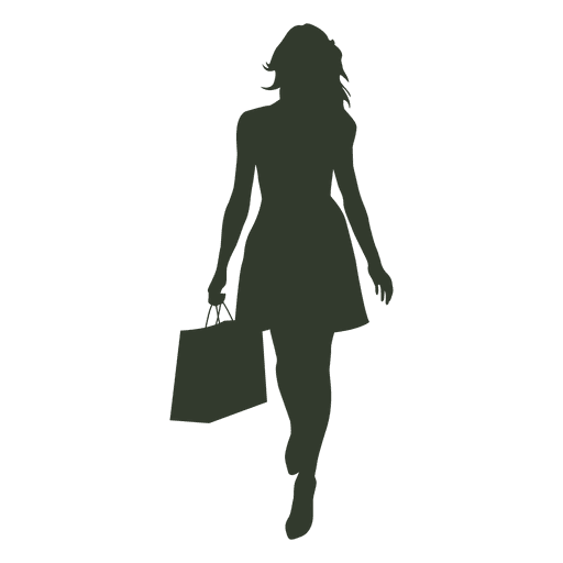 Mujer bolsas de compras una mano Diseño PNG