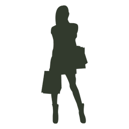 Mulher com sacolas de compras telefone Desenho PNG