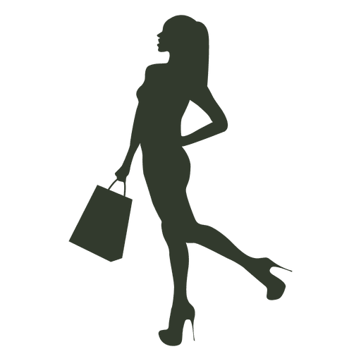 Woman shopping bags pose PNG Design