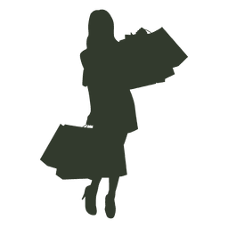 Mulher sacolas posar Desenho PNG